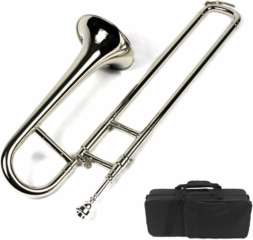 Diginex Nickel Plated Mini Bb Trombone with Case and Mouthpiece
