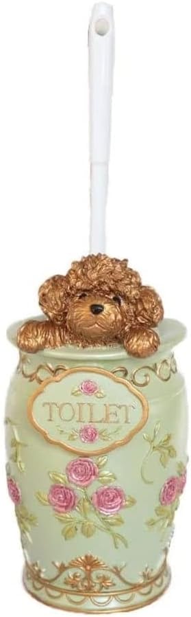 Toilet Brushes Toilet Brush and Holder Resin Toilet Brush and Holder Bathroom Toilet Toilet Brush Set Poodle Dog with Base Removable Toilet Bowl Brush Toilet Brush Holder Toilet Brush with H
