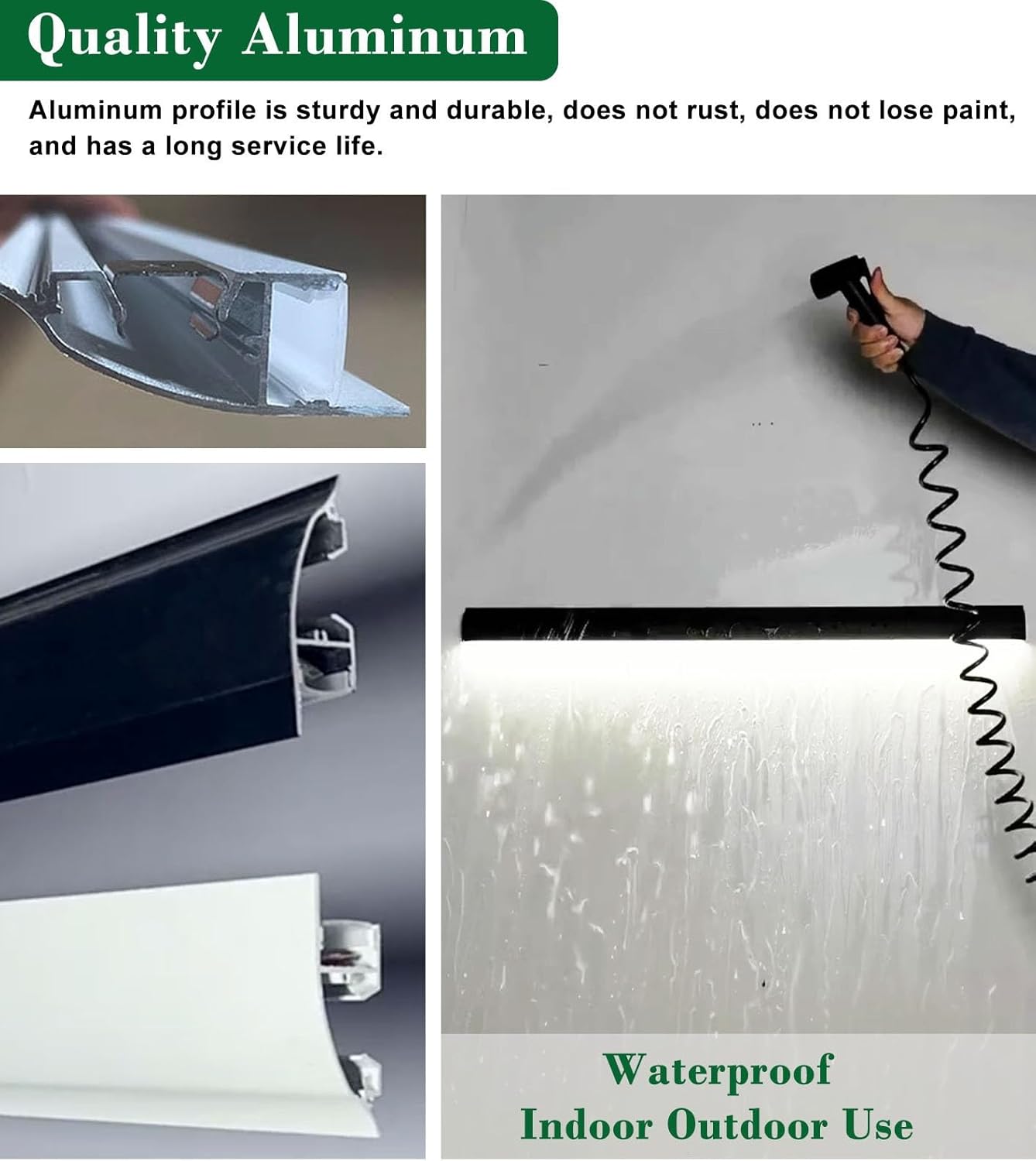 Wall Mount LED Strip Channel for Indirect Lighting, Wall/Ceiling Cornice Crown Moulding LED Diffuser Channel, Indoor Outdoor Waterproof LED Coving(White,3meters(9.8ft))