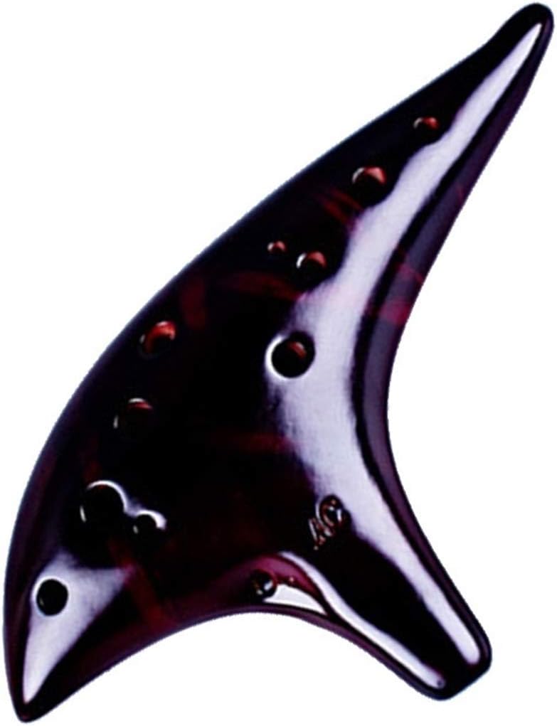 12 Holes Alto C for Beginner Musical Instrument Flute Hobbies Smoked Burn Woodwind Rhythm Ceramic Ocarina Porcelain