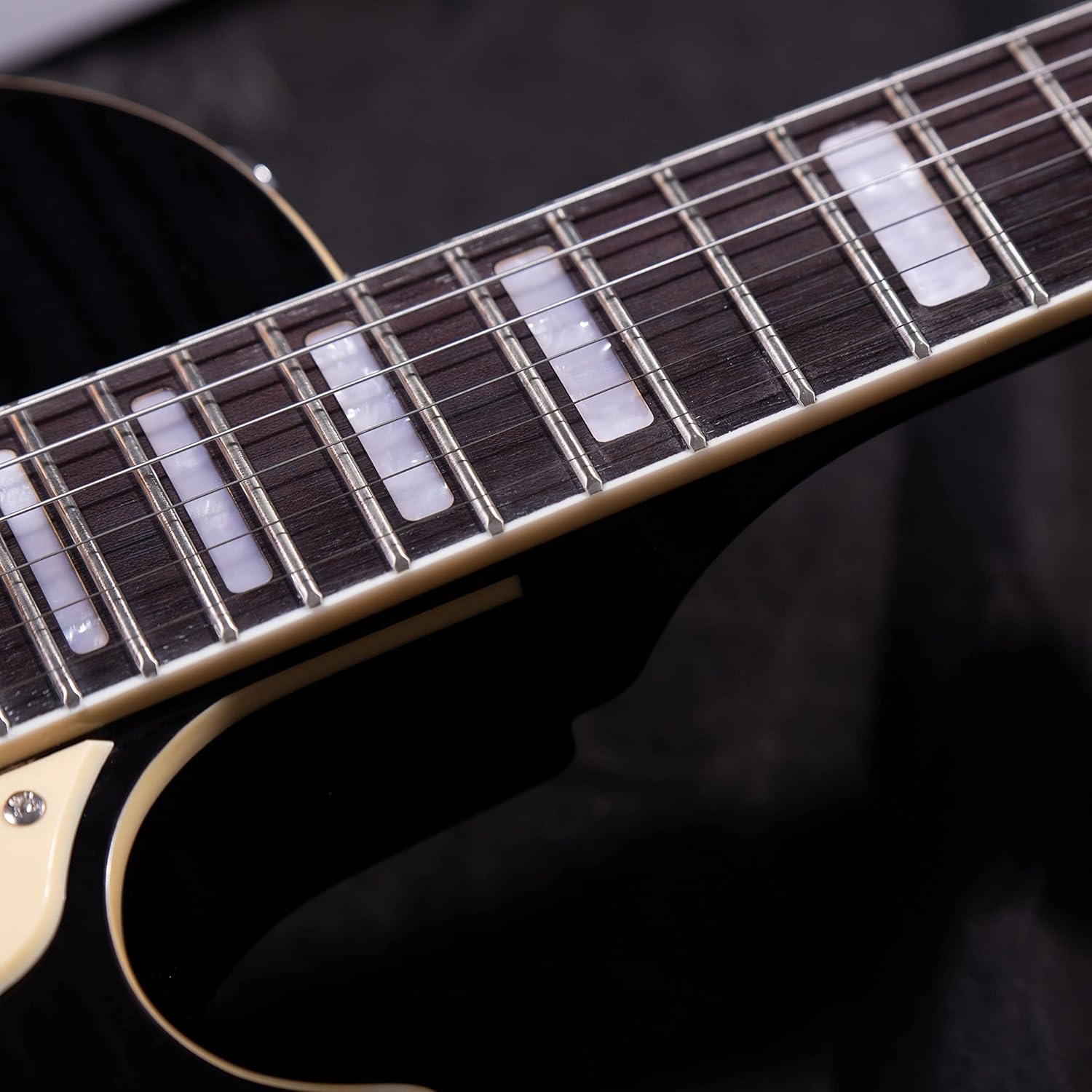 Grote Electric Guitar Solid Body LPYS-006 Maple Neck, Stainless Steel Frets, Ideal for All Levels, with Gigbag(Black)