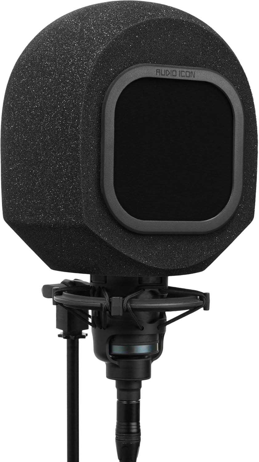 Soundbox Vocal Recording Isolation Booth | Portable Microphone Shield, Pop Filter for Studio-Quality Sound for Singing, Podcasting, Acoustic High-Density Foam Ball, Mic Soundproof Box (Classic Black)