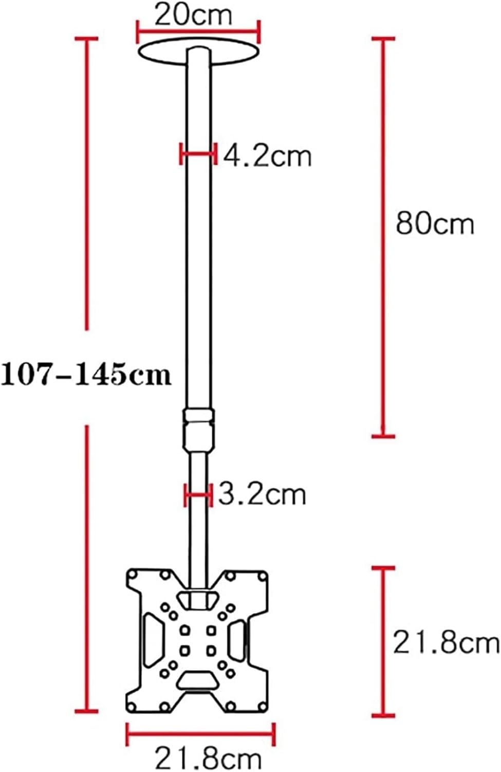 tv Stand Multifunction Tv Wall Mount Adjustable Wall Ceiling Tv Mount, Swivel and Tilt Ceiling Tv Bracket, for 14-32 Inch Flat Tvs Up to 40Kg, Multiple Patterns Tv Mount Tv Stand