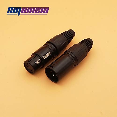 Davitu Electrical Equipments Supplies - Smonisia 100Pcs/lot 3p/4p/5p XLR Connector Male/Female Microphone Panel Mount Socket 3/4/5 Core XLR Converter Adapter Black - (Connector Type: Male, Pins: 4P)