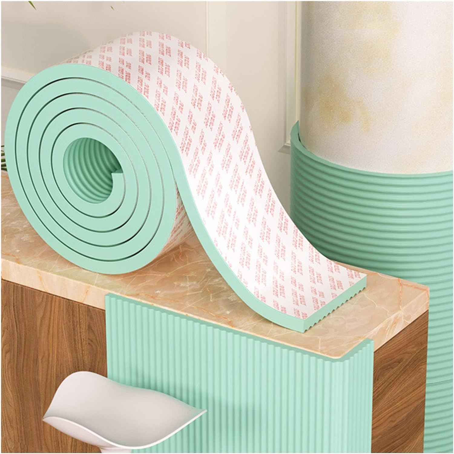 TIST Car Park Corner Protectors, Sponge Edge Warehouse Corner Protectors, Furniture Windowsill Bumper Corner Protectors(Green,2m-8pcs)