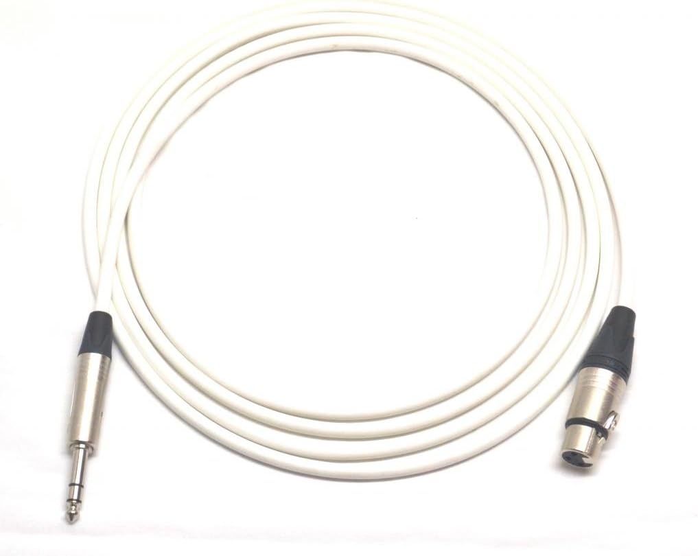 50 ft Canare Quad Balanced Patch Cable White Neutrik XLR Female - 1/4