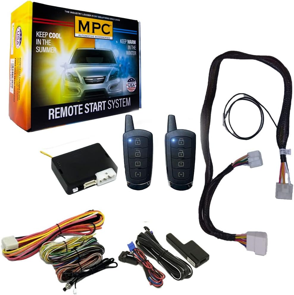 MPC 2-Way Remote Starter Compatible with 2006-2010 Toyota RAV4 Dot-Key - with T-Harness - Firmware Preloaded - (2) Extended Range 4-Button 2-Way Remotes - Up to 3,000 ft