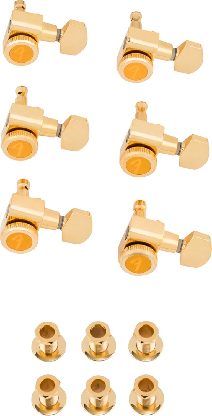 Fender Deluxe Locking Staggered Guitar Tuners, Guitar Accessories, Gold