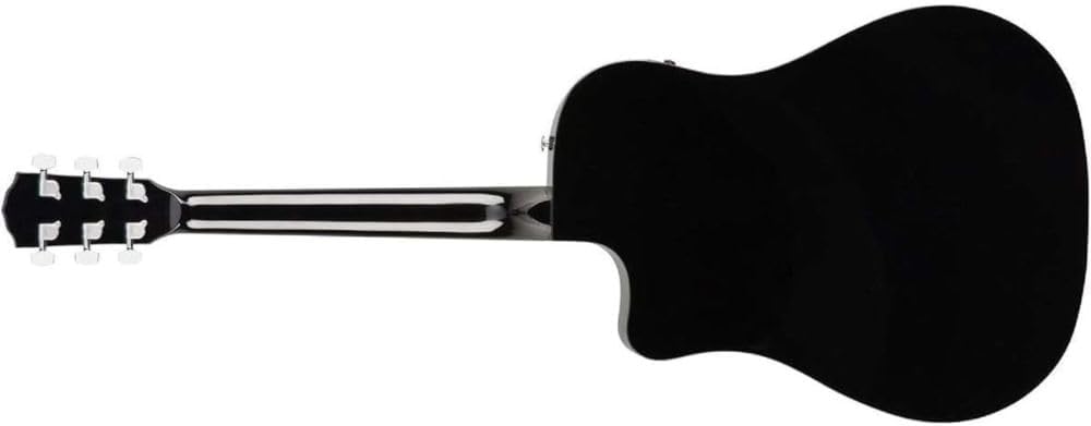 Fender CD-60SCE Dreadnought Cutaway Acoustic Electric Guitar Bundle with Fender Guitar Stand, Height-Adjustable with Sturdy Metal