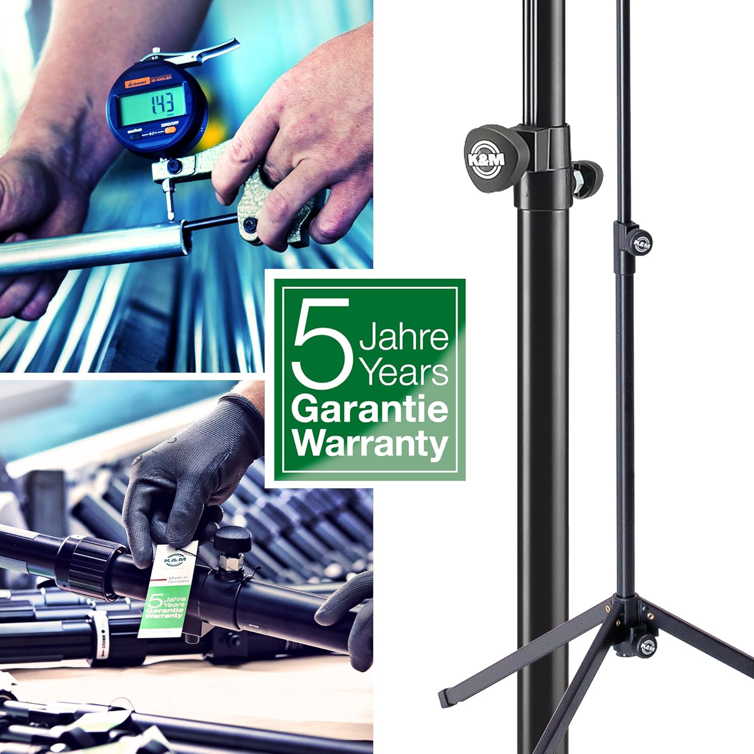 K&M König & Meyer Jazz Saxophone In-Bell Tripod 3 Leg Stand 14330.000.55 | Professional Grade for all Musicians | Lightweight & Compact | Stable Secure Eb Alto Base | Made in Germany Black