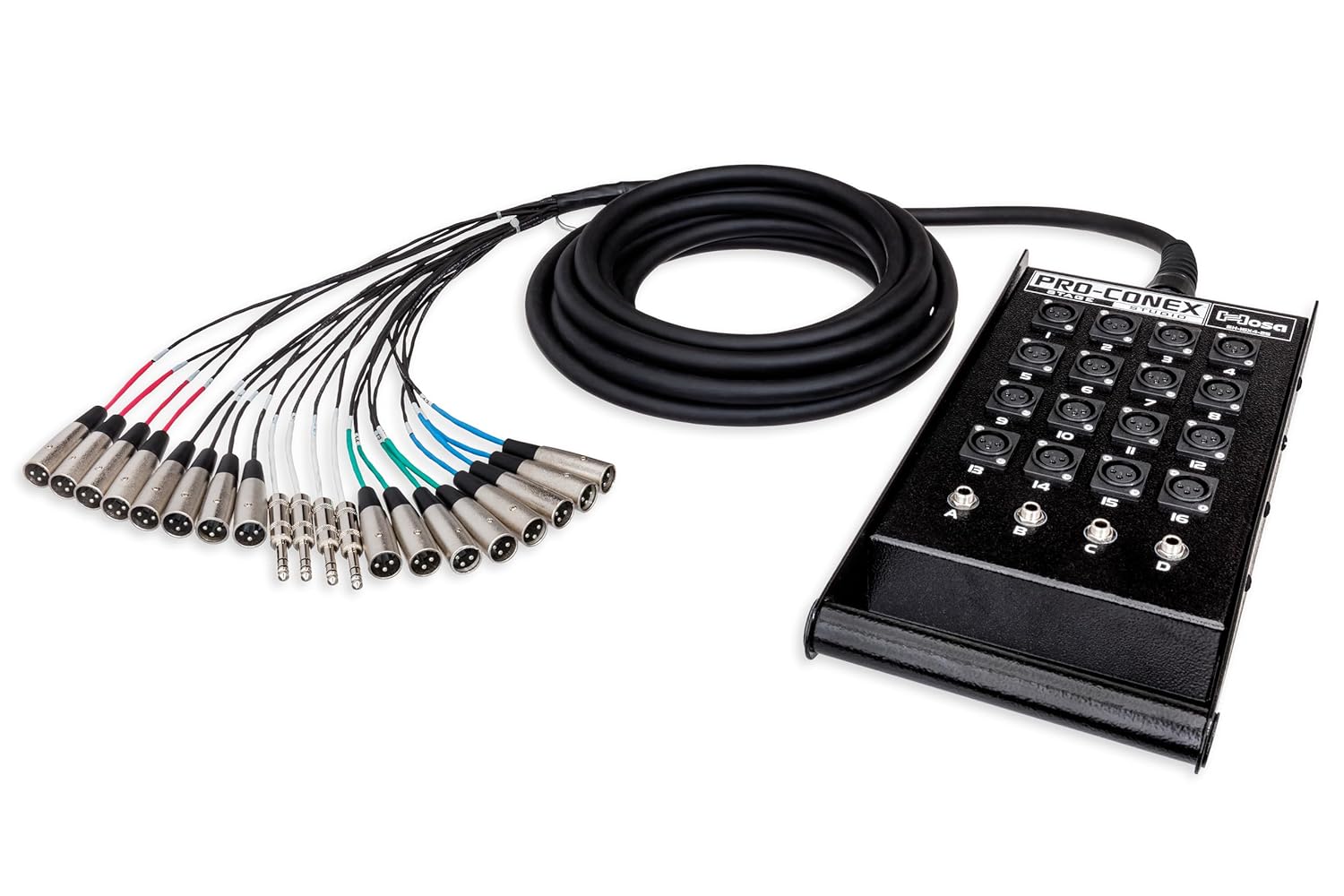 Hosa SH-16X4-25 Pro-Conex Stage Box Snake, Hosa 16 x XLR Sends and 4 x 1/4