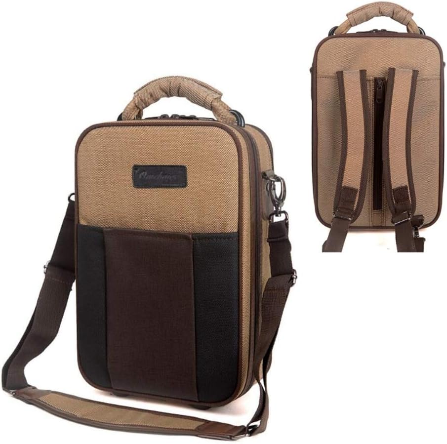 Portable OBOE Bag Waterproof Moisture-proof Double Shoulder Straps Oboe Case Fall-proof Woodwind Instrument Box Single Pack Standard Size Anti-scratch Oboe Cover (Brown Color)
