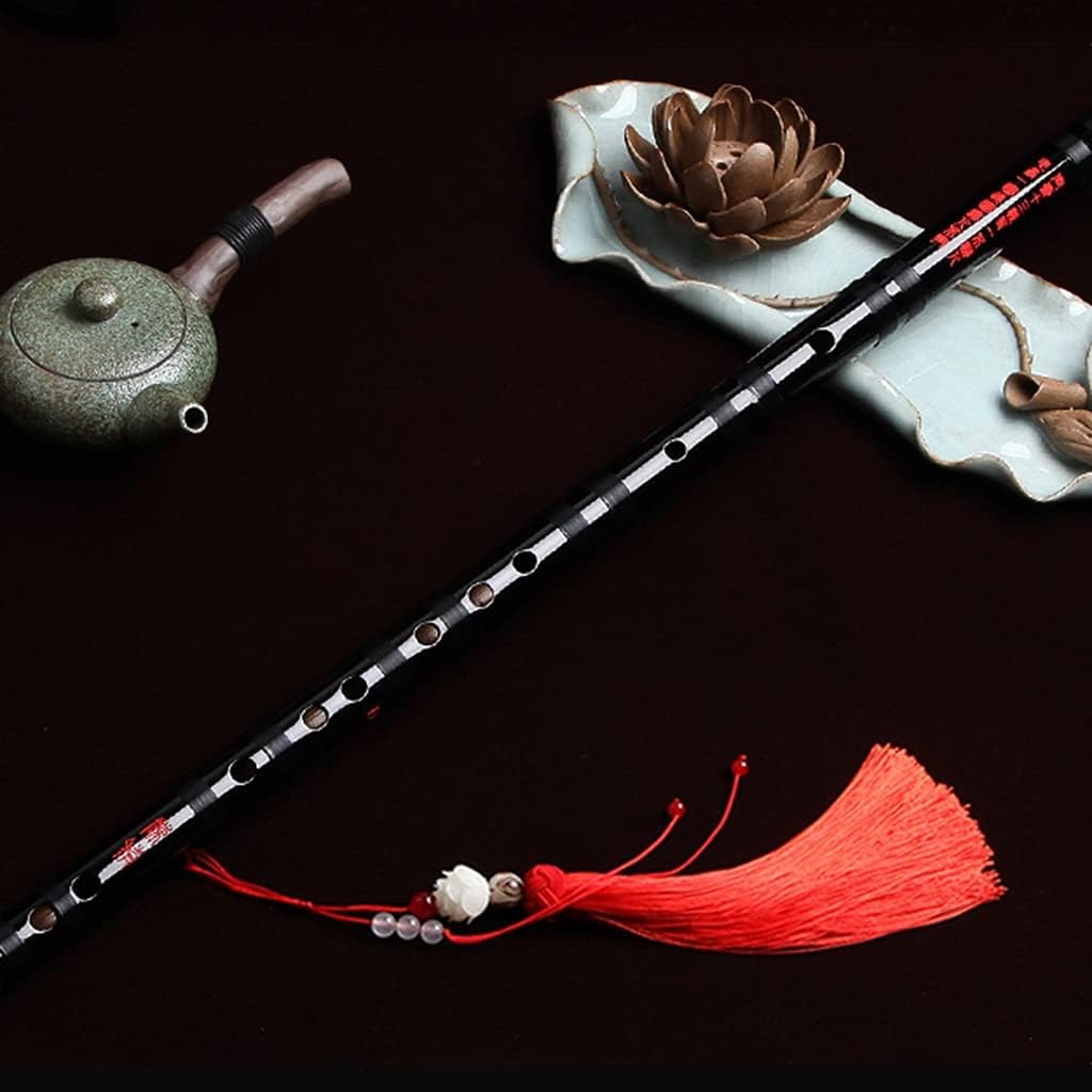 Traditional Chinese Musical Woodwind Instrument Bitter Bamboo Recorder Music Recorder Retro Instrument Traditional Soprano Three Piece Black (Black C)