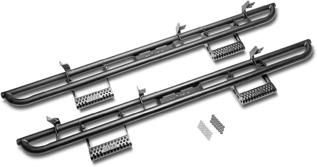 RealTruck RKR Step System for Ford Bronco | Cab Length, Tubular Steel, Textured Black | F214BRKRS4 | Fits 2021-2024 Ford Bronco 4-Door SUV, SRW Gas