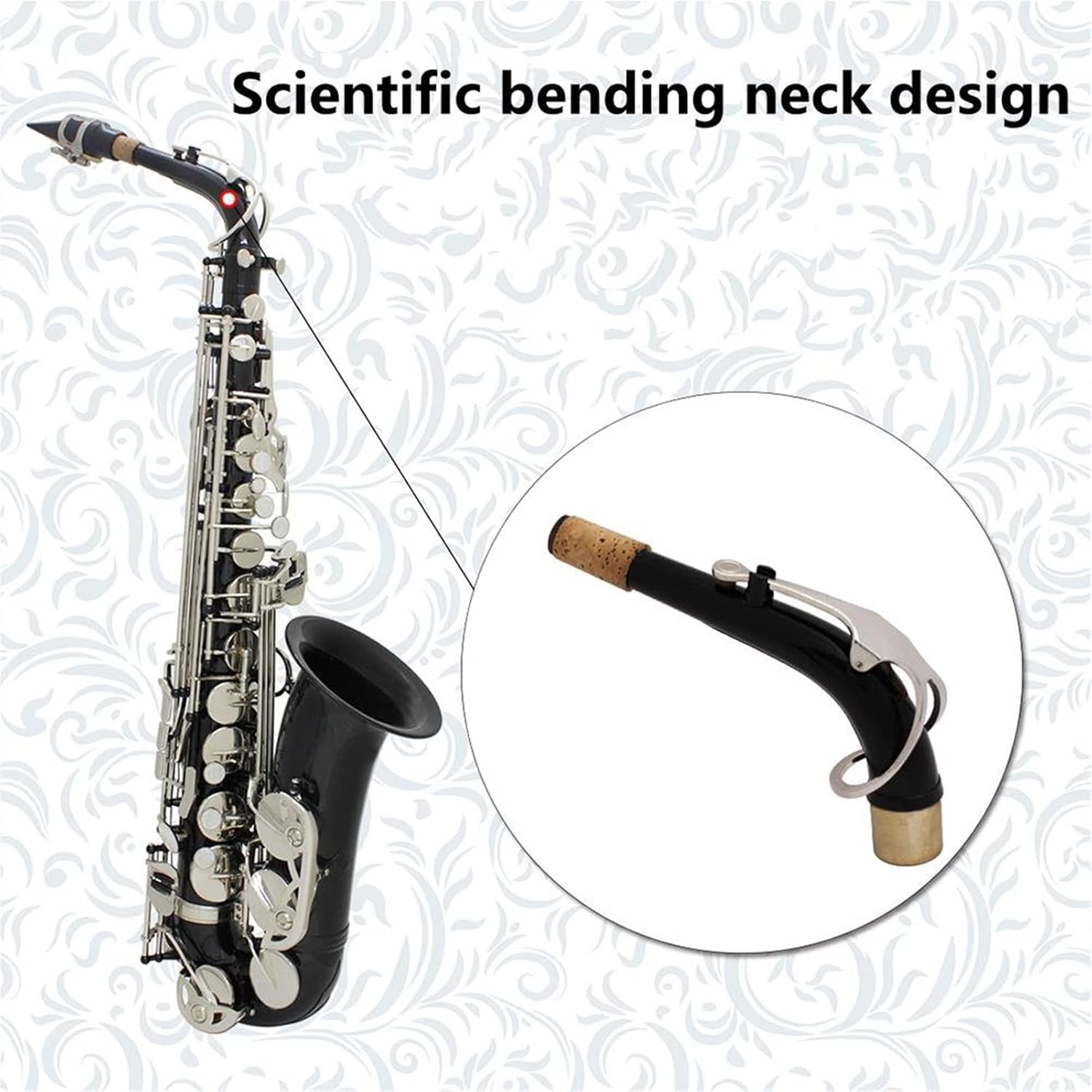 KESHUO Black Alto Saxophone Professional Wind Instrument Large Horn Brass EB E Sax with Box Musical Instrument Accessories Brass Sax Beginners Kit