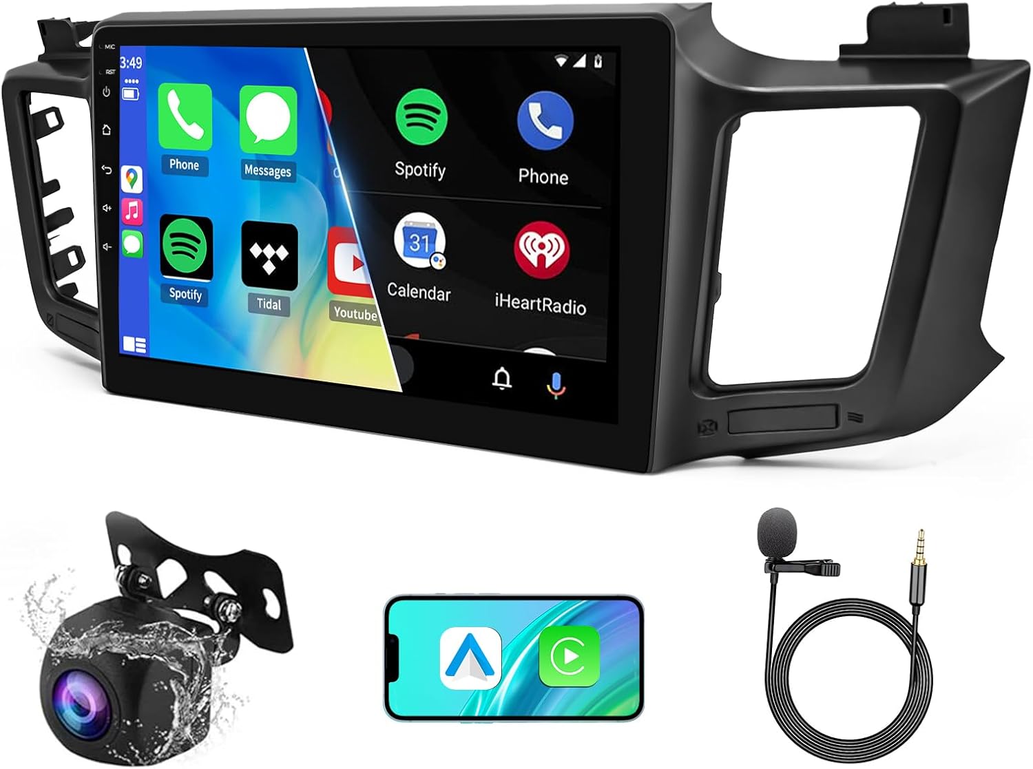 4G 64G Bluetooth Car Radio for Toyota RAV4 2013-2018,10.1 Inch HD Touch Screen Stereo with Wireless Carplay, Android Auto, 5G WiFi, Backup Camera, GPS Navi, SWC