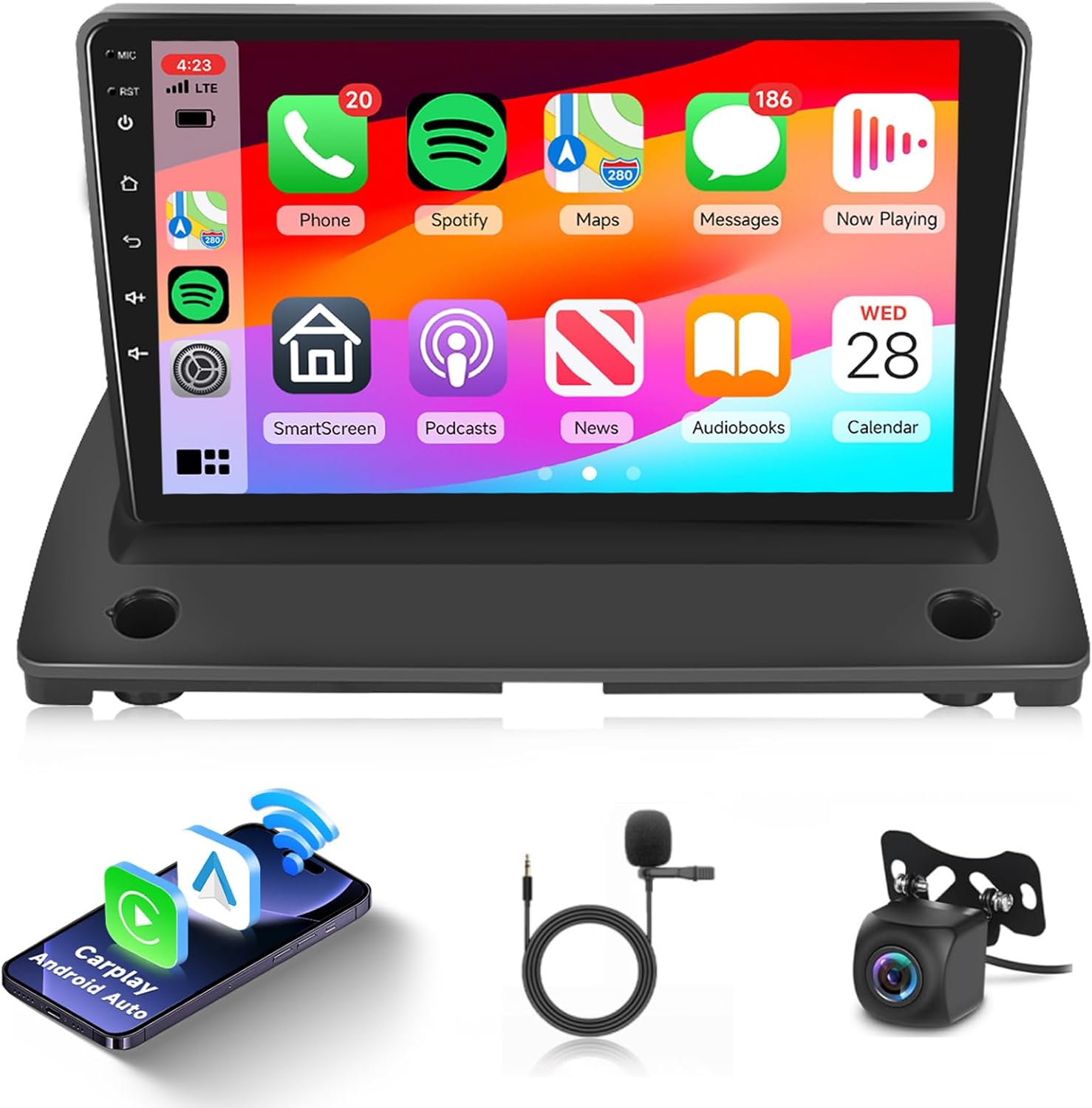 2G+64G Radio for Volvo XC90 2004-2014 Car Stereo with Wireless Carplay Android Auto,9inch 1080P IPS Touch Screen Bluetooth GPS RDS FM Radio WiFi 16EQ 28UIs SWC Backup Camera （Not for AUX