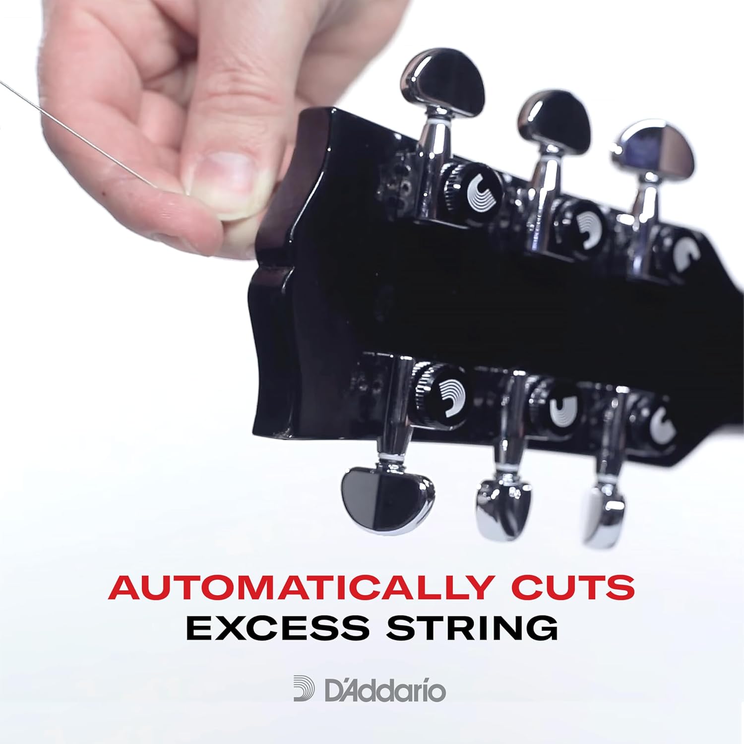 D'Addario Auto-Trim Tuning Machines - Locking Tuners for Guitars - 3+3 Setup, Chrome