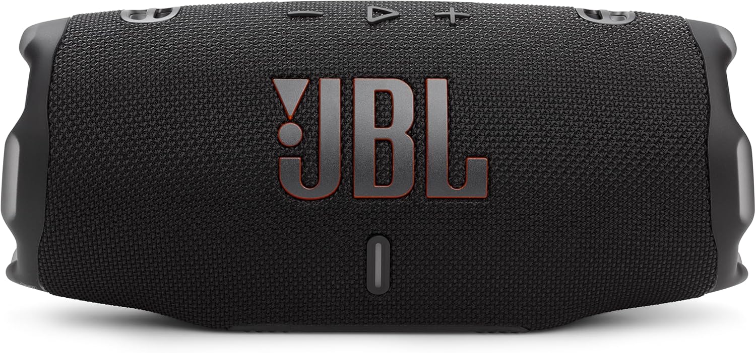 JBL Charge 6 - Portable Waterproof & Drop-Proof Bluetooth Speaker, Bold JBL Pro Sound with AI Sound Boost, 28Hrs of Playtime, Built-in powerbank & Comes with a Sturdy/Removable Carrying Strap (Black)