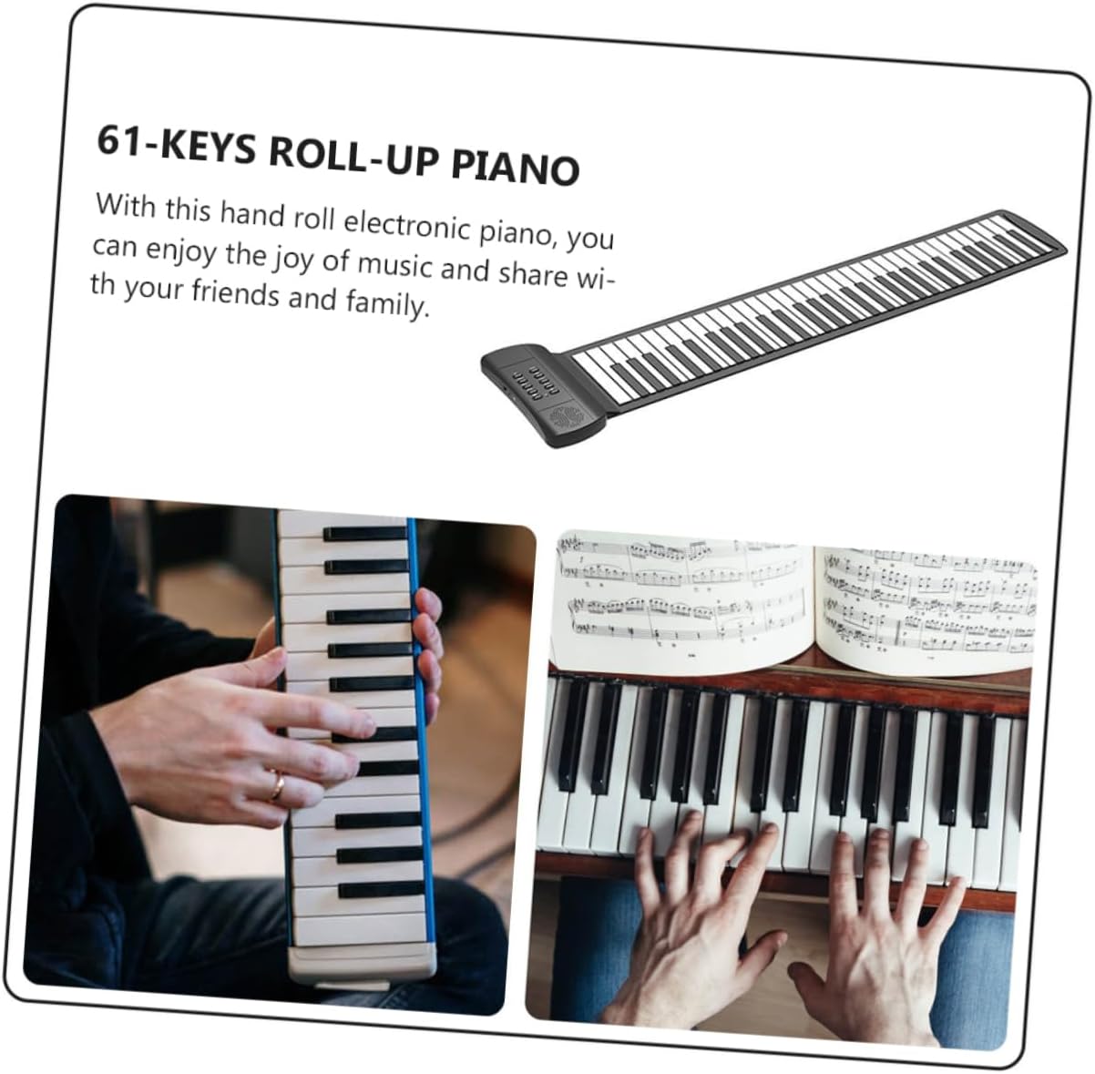 Roll-up Keyboard Piano for Adults Boys and Girls Hand-rolled Electronic Piano Foldable Design