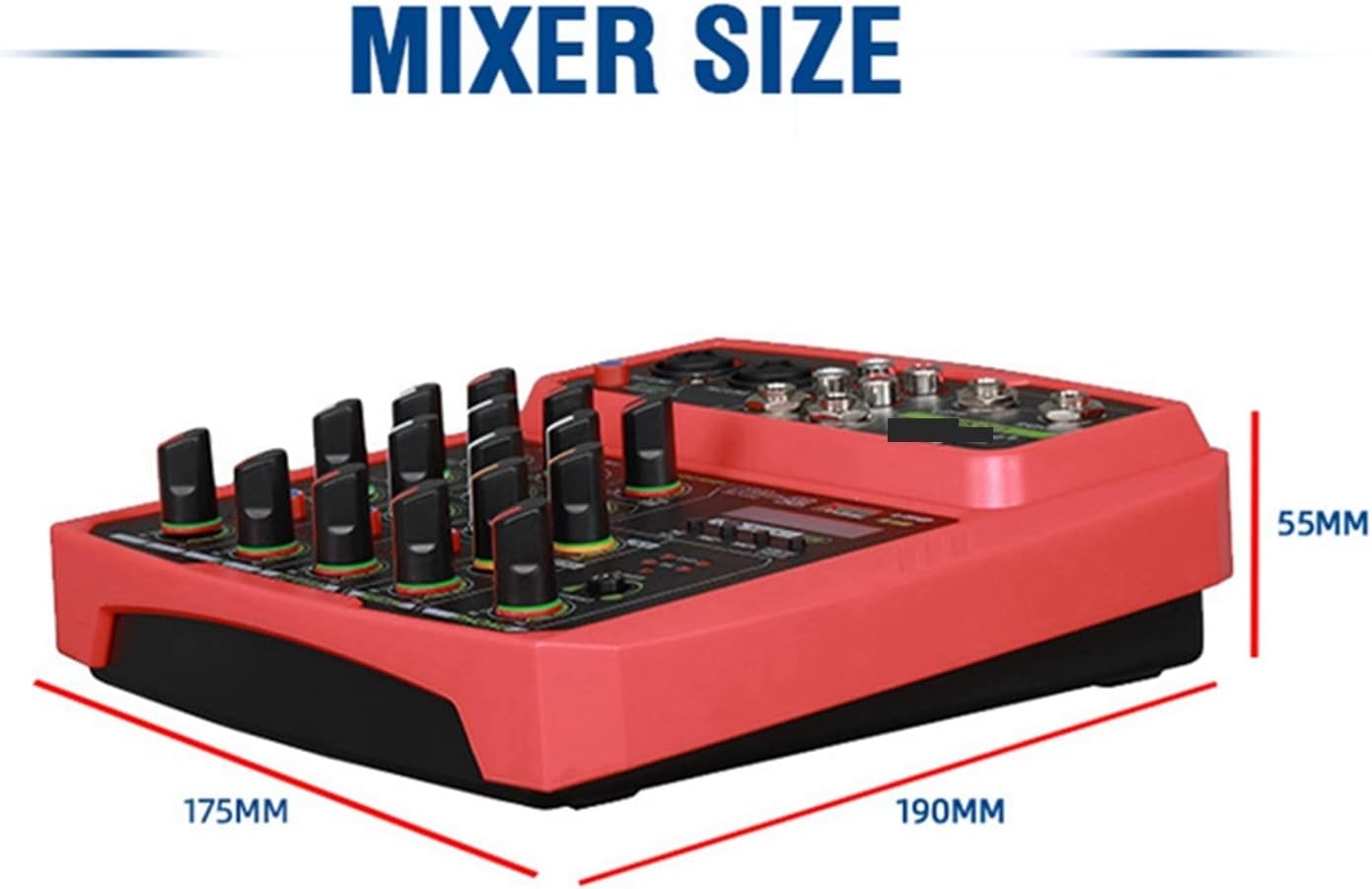 Audio Mixer, 4 Channels Sound Mixer Interface Professional Studio Recording Sound Card Mixing Console Microphone 48V Phantom Power Audio Quality,Groen-L