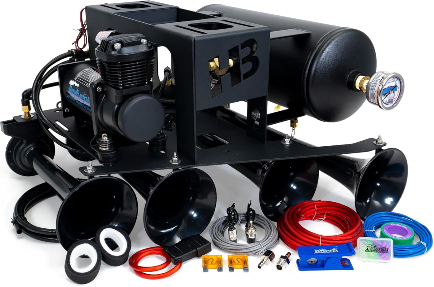 Conductor's Special 232 Spare Tire Delete Train Horn Kit - 12 Volt - Powerful & Easy Install - For Full-Size Pickup Trucks - Capable Onboard Air System