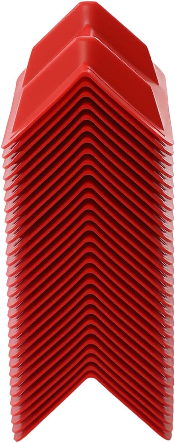 Corner Edge Protector, 30 Pack Red PP V Shaped Tie Down Strap Guards Bumper Cargo Load Flatbed Truck