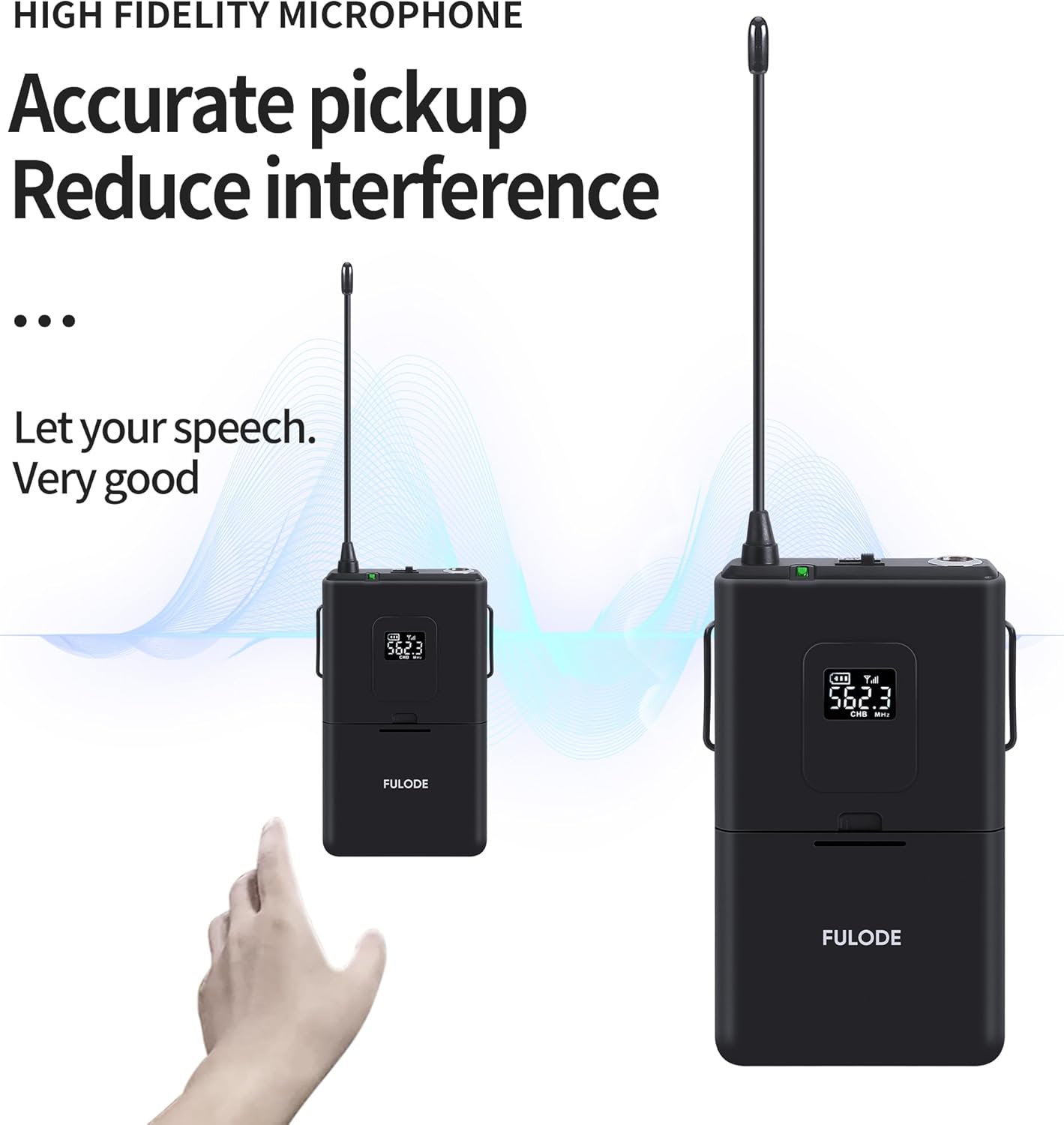 UR-408 4 Channel Professional Wireless Microphone System with 4 Lavalier 4 Headset Mics, Ideal for Home Party Singing Karaoke Meeting Church Event TV Speaker