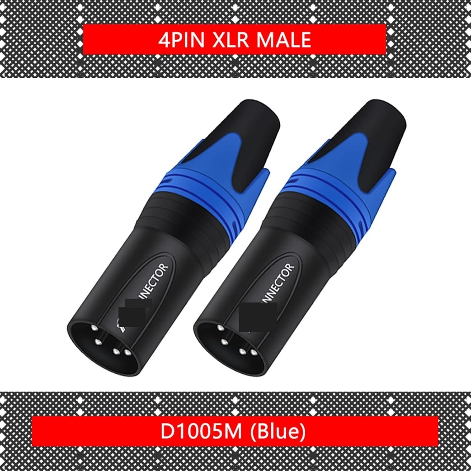 4 Pin X L R Male/Female M I C Cable Wire Connector 4 Pole XLR Plug Microphone Jack Socket 56Pcs (Color : 56xM 4P Blue)