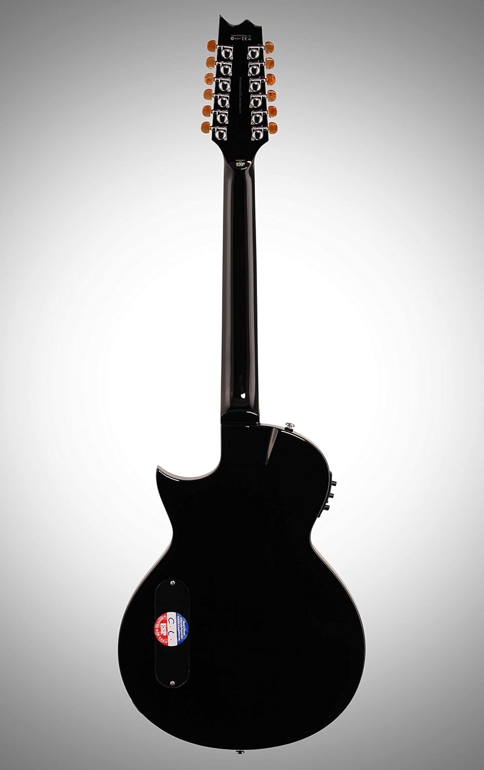 ESP LTD TL-12 Thinline 12-String Acoustic Electric Guitar, Black