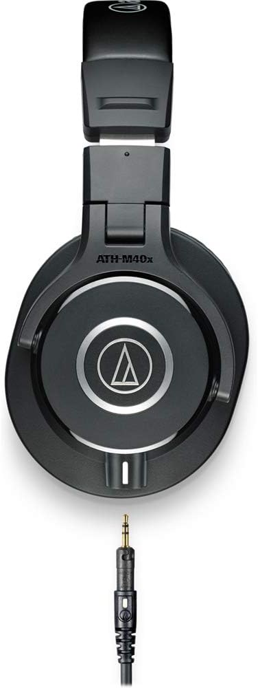 Audio-Technica ATH-M40x Professional Studio Monitor Headphone, Black, with Cutting Edge Engineering, 90 Degree Swiveling Earcups, Pro-Grade Earpads/Headband, Detachable Cables Included