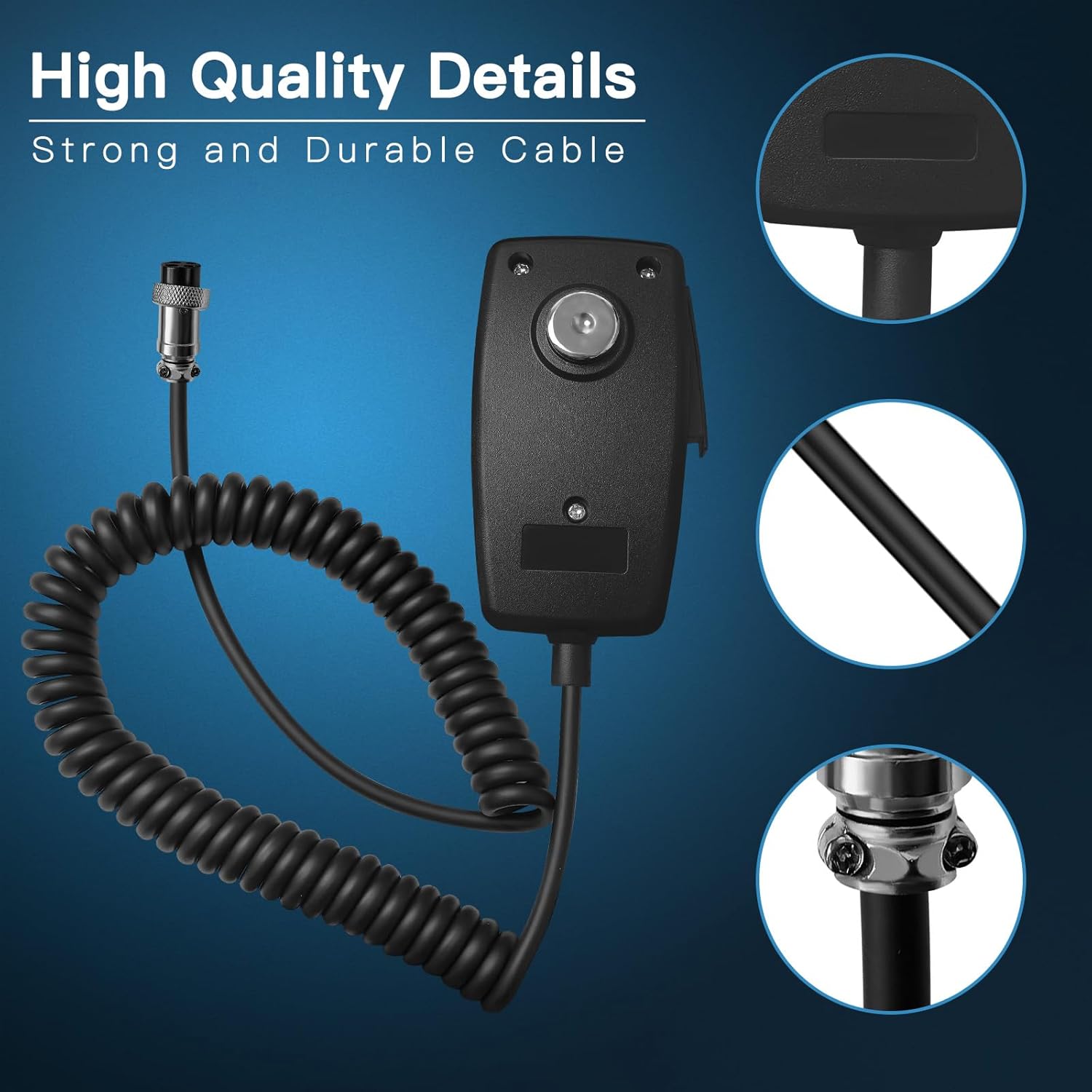 5 Pack 4-Pin CB Microphone with Heavy Duty Coiled Cord,Noise Canceling Dynamic CB Radio Mic Compatible with Cobra,for Uniden,for Workman,for Midland,for Galaxy