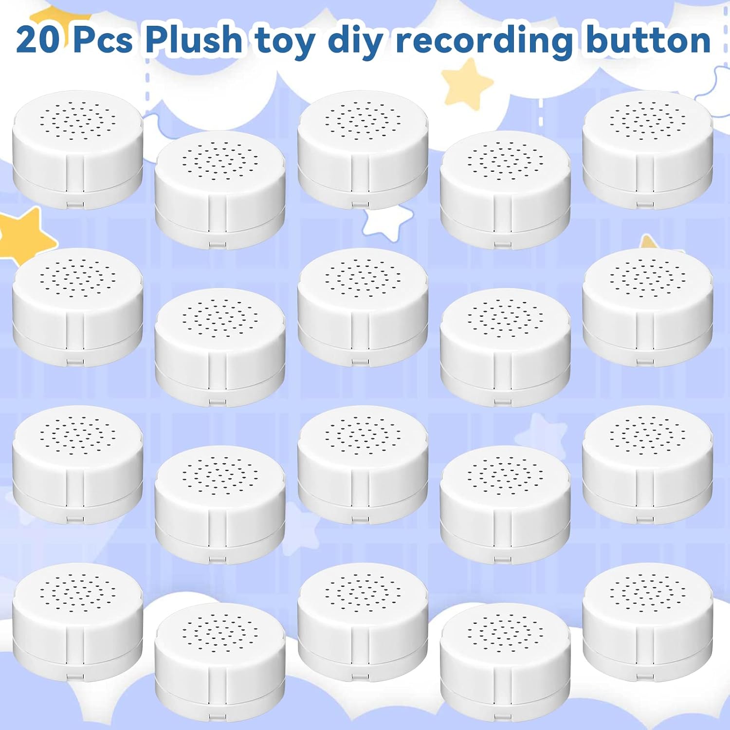 Fabbay 20 Pieces 20 Second Voice Recorder for Stuffed Animal, Sound Recorder Box Recordable Button Module Recording Device Record Custom Message Music for Plush Doll Stuffed Bear Toy Pillow