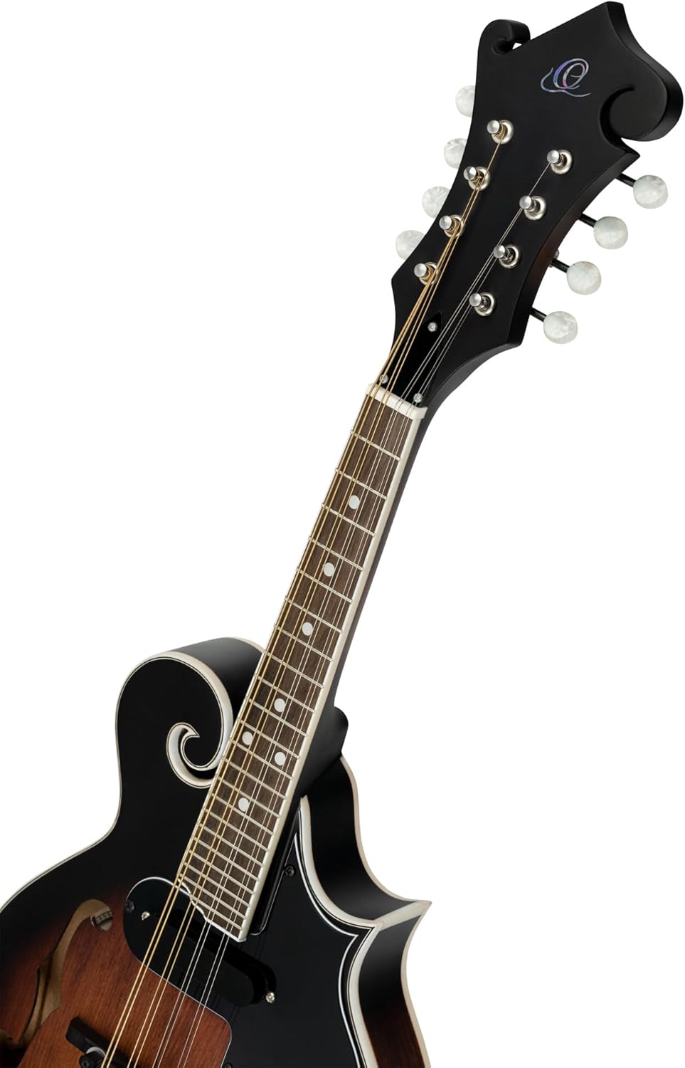 Ortega Guitars, 8-String Americana Series F-Style Acoustic-Electric Mandolin, Right, Whiskey Burst (RMFE30-WB)