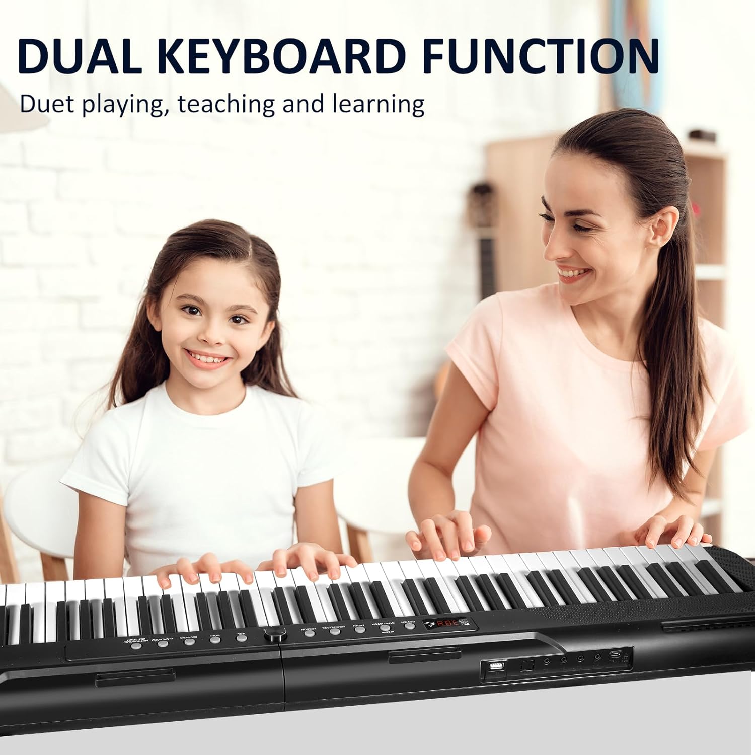 88 Key Piano Keyboard, Semi Weighted Electronic Digital Piano with Music Stand, Power Supply, Sustain Pedal, Bluetooth, Stand, MIDI, for Beginner Professional at Home, Stage