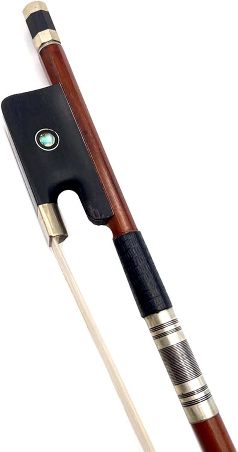 TSTS 1 Pcs Professiona Pernambuco Upright Bass Bow 3/4,White Horse Hair Horsetail Full Size Violin Bow