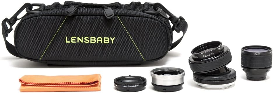 Lensbaby Pro Effects Kit for Canon with Composer Pro, Sweet 35 Optic, the Edge 80 Optic, Macro Converters, Cleaning Cloth and Bag