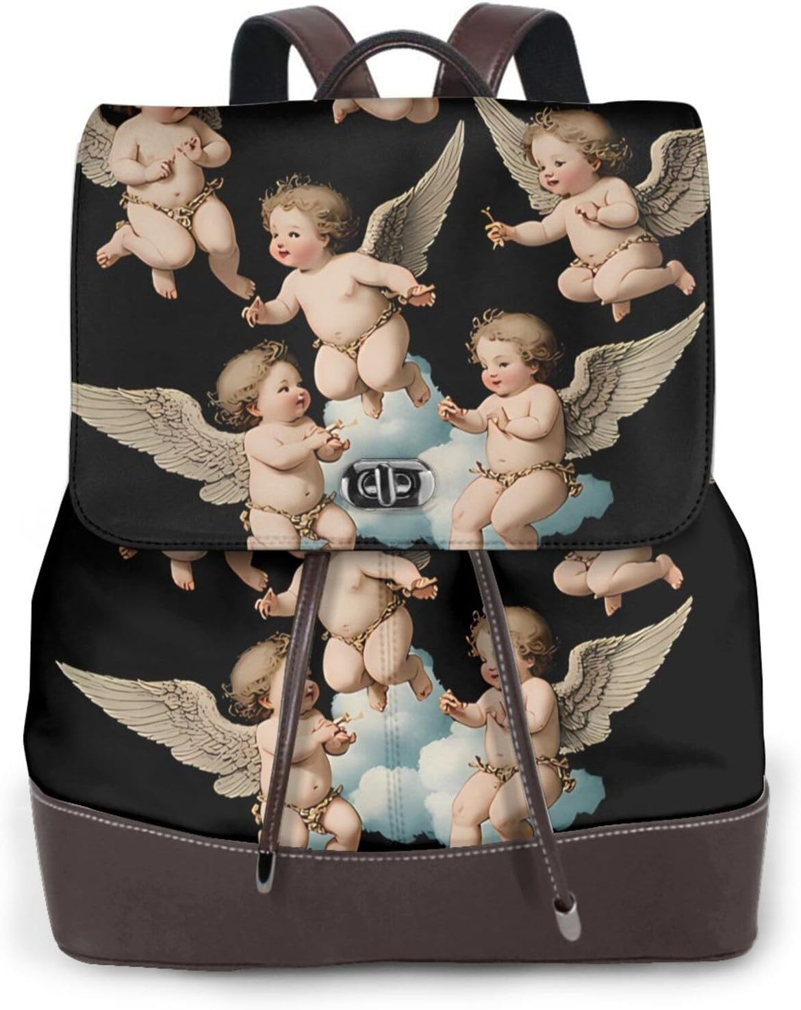 Angel for Womens Backpack Purse Microfiber PU Anti-theft Large Fashion Designer Travel Bag Ladies Shoulder Bags