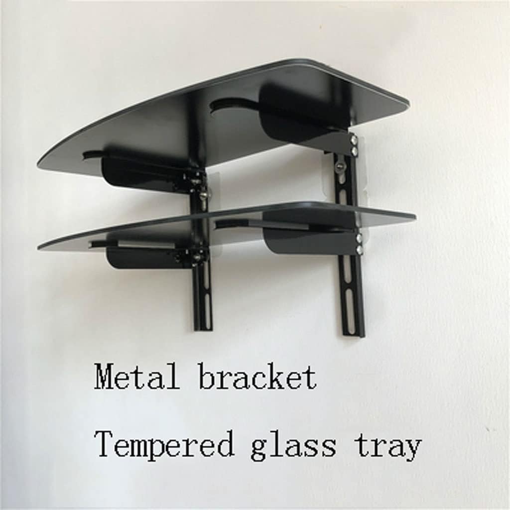 Cable Box Tempered Glass Shelf, Single Floating DVD DVR Shelf, Floating Wall Mount Shelf, Wall Mount Shelves (Color : A)