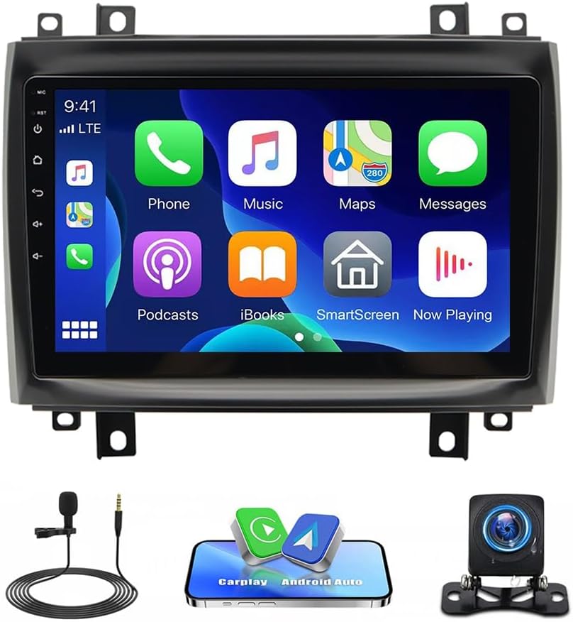 Car Stereo Radio Compatible for CTS 2003-2007 with Carplay Android Auto GPS Navigation 10in Touchscreen Car Radio Player with Bluetooth WiFi FM/RDS SWC Mirror Link Split Screen + Backup Camera