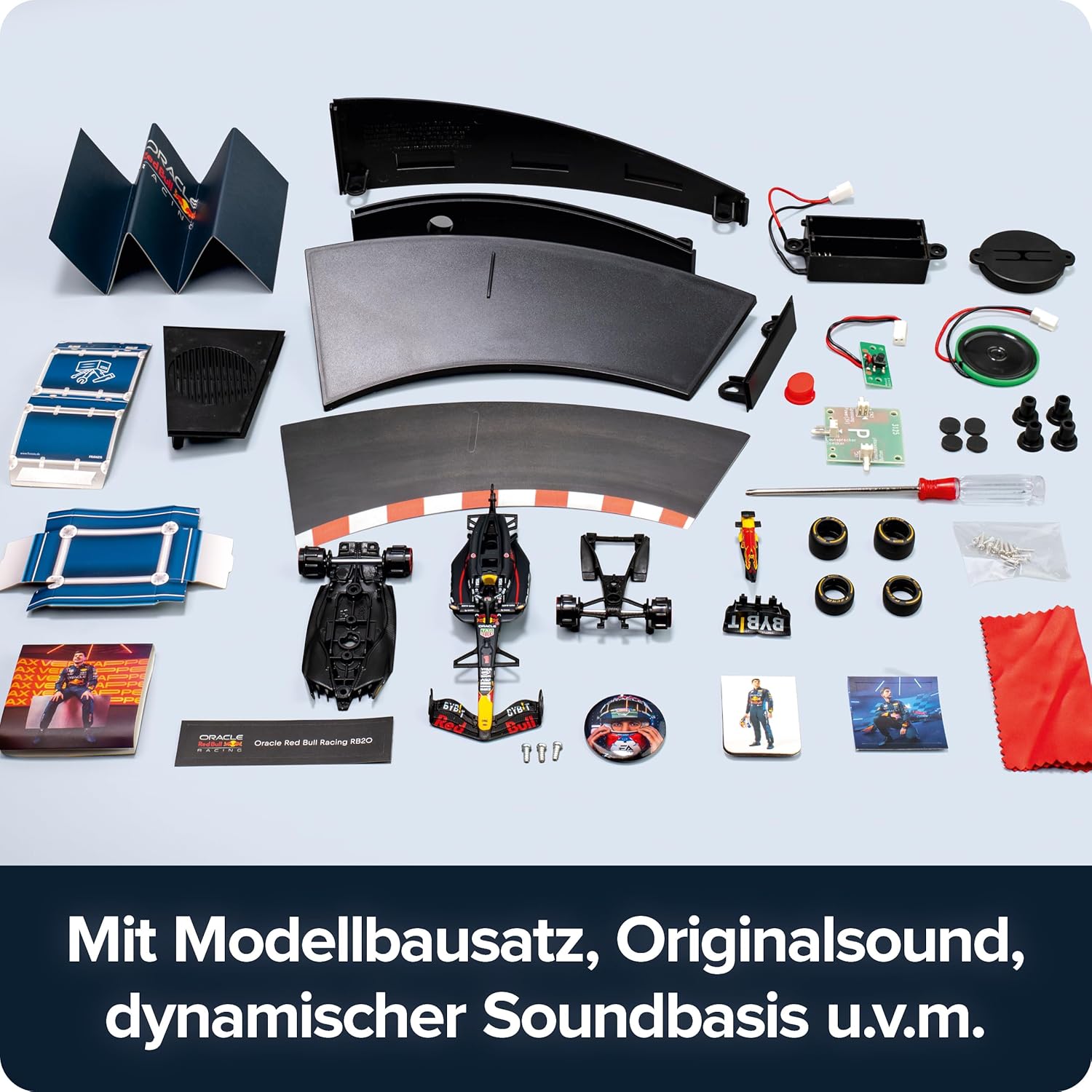 FRANZIS 67245 Oracle Red Bull Racing Advent Calendar 2025 Model Kit 1:43 Scale Includes Sound Module and 52 Page Accompaniment Book