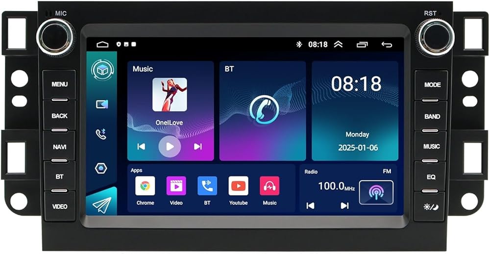 Android 14 Car Stereo Fit for Chevrolet Silverado Impala GMC Sierra Enclave Yukon, 7inch Touch Screen with Wireless Carplay Android Auto AHD Backup Camera Mirror Link GPS SWC WIFI FM,2+32G