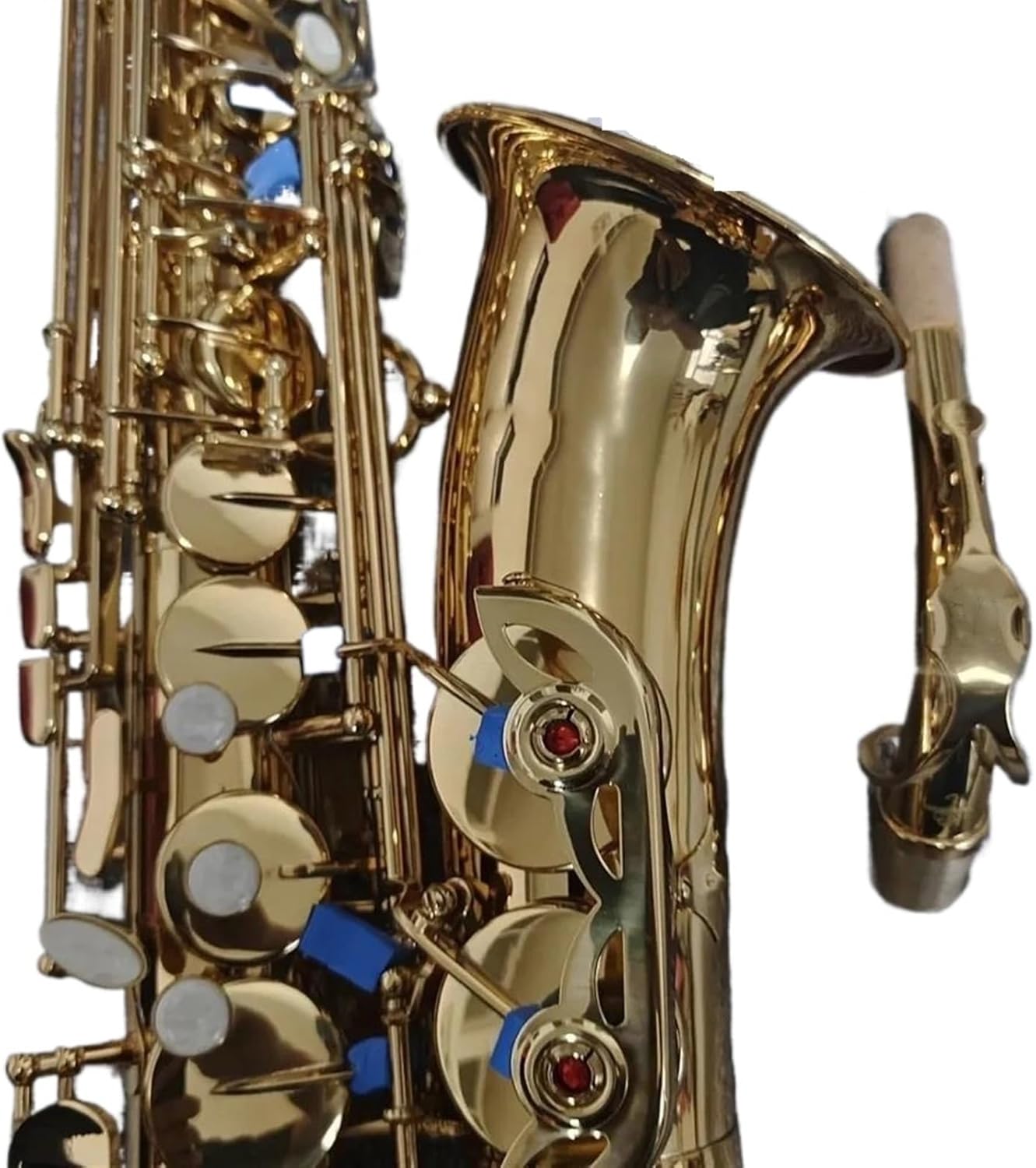 Gold Eb Tone Alto Saxophone Brass Shell Keys Japanese Craft Made Woodwind Jazz Instrument With Case (Color : Leather case)