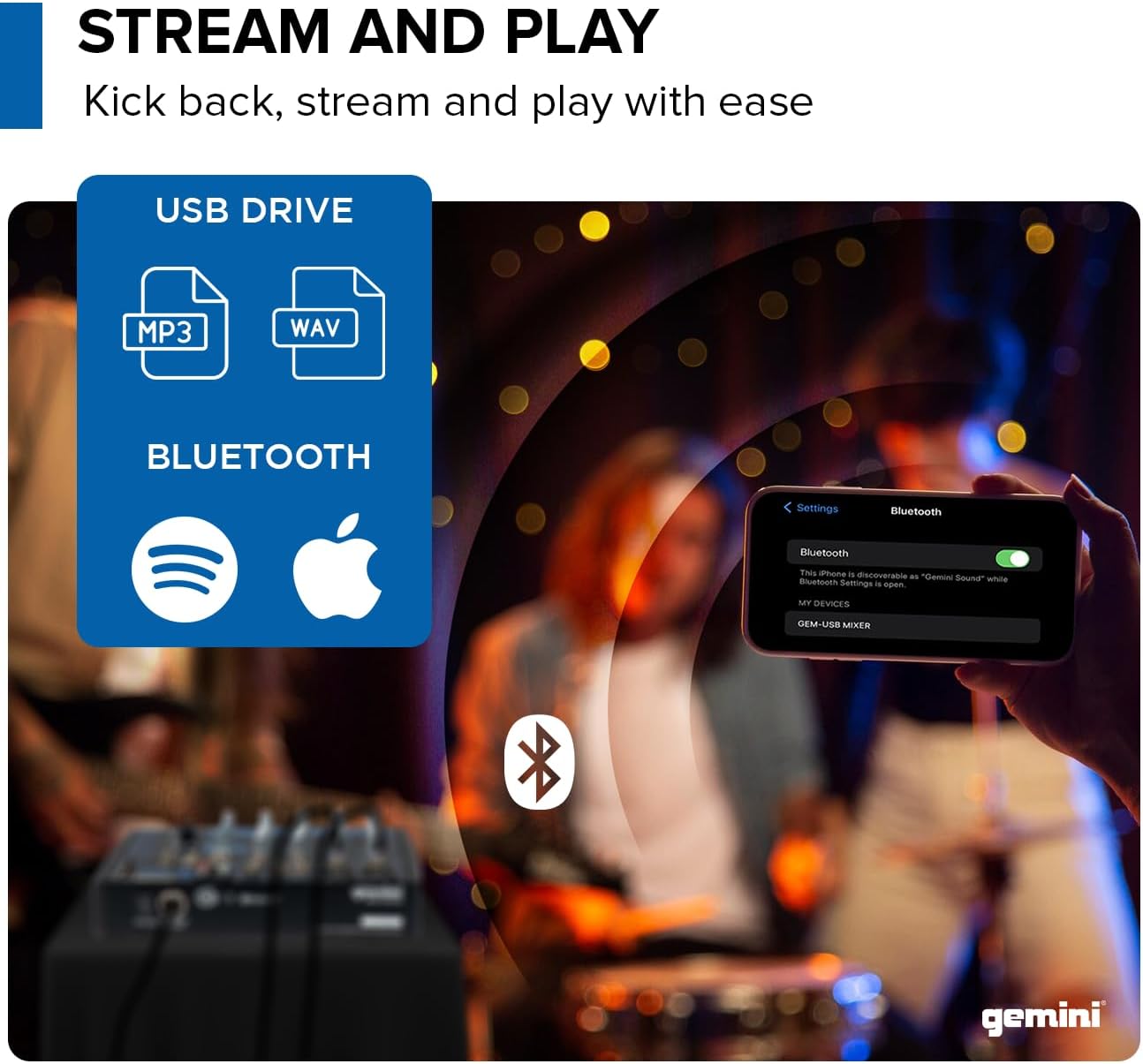 Gemini 8-Channel Audio Mixer – USB Playback, FX, EQ, Phantom Power – Compact DJ Mix Console for Music, Podcast, Live Sound & Studio Recording (GEM-08USB)