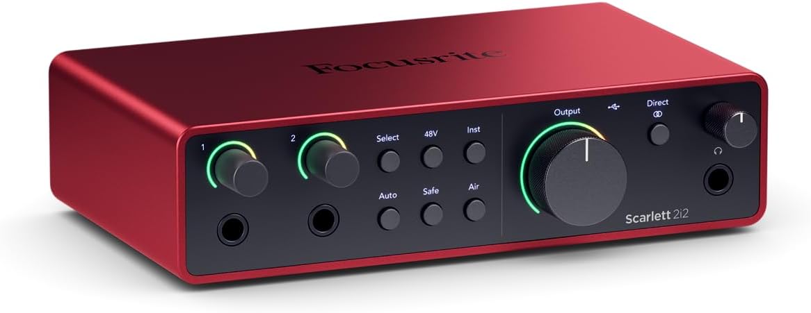 Focusrite Scarlett 2i2 4th Gen USB-C Recording Bundle with Mackie CR4-X 4