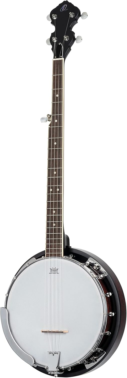 Ortega Guitars Americana Series 5-String Mahogany Resonator Banjo, Right, Whiskey Burst (OBJ150-WB)