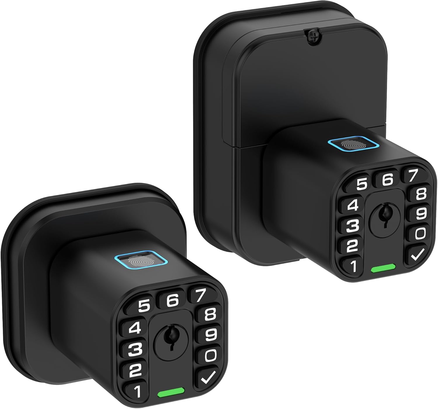 IU53 Double-Sided Fingerprint & Keypad Door Lock, All-Weather, Fully Waterproof Biometric Entry with Dual-Sided Codes, Same Key Both Sides for for Outdoor, Indoor, Gate, Fence