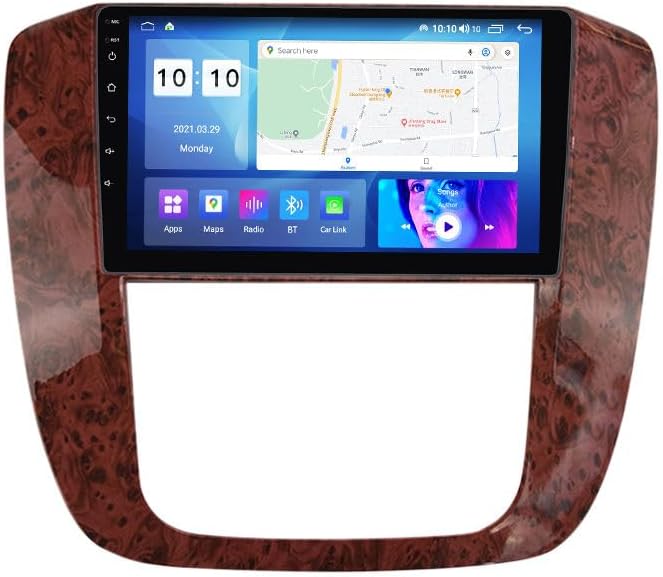 Android Car Stereo for Chevrolet Tahoe Silverado 2007-2012,9 inch IPS Touchscreen with Upgrade Wireless CarPlay & Android Auto,WiFi/GPS,Support SWC and Subwoofer,8-Core 8G+256G