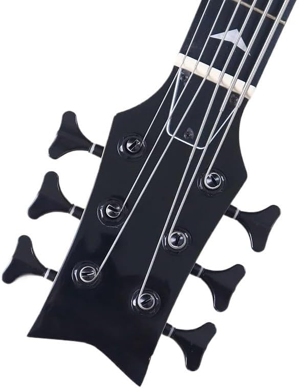 6-String Electric Bass Guitar, 43-Inch Full Size, Sunburst High Gloss Finish, Solid Basswood Body, Canada Maple Neck