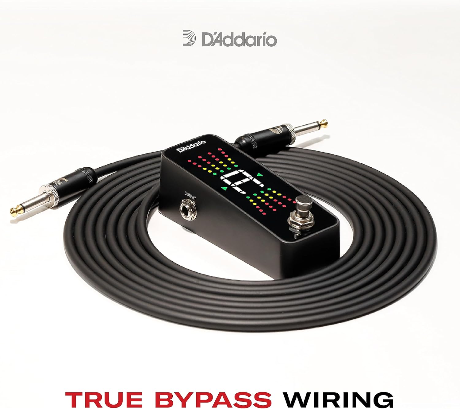 D'Addario Accessories Guitar Tuner Pedal - Chromatic Tuner for Electric Guitars, Bass Guitars and More - Rugged Aluminum Enclosure - Fast and Accurate - True Bypass with Full Color Display
